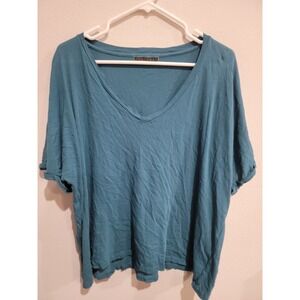 Velvet by Graham‎ & Spencer T-shirt Top V Neck Short Sleeve Sz S Dark Teal EUC